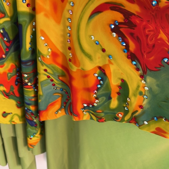 Custom Multicolored Latin Ballroom Dance Competition Dress - Picture 2 of 6